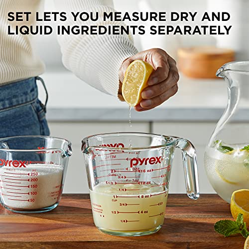Pyrex Glass Measuring Cup Set - 1-Cup & 2-Cup