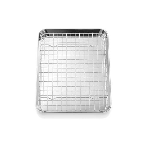 Stainless Steel Quarter Sheet Pan with Rack Set
