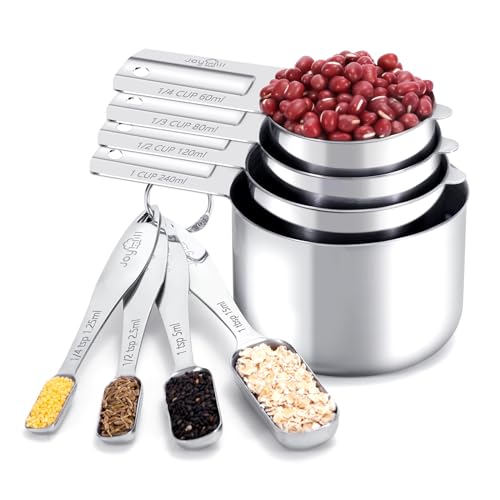 Joyhill 8 Piece Stainless Steel Measuring Cups and Spoons