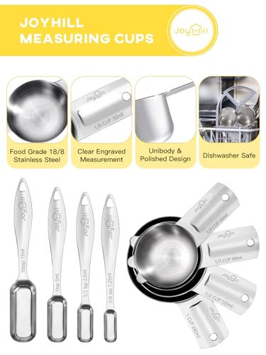Joyhill 8 Piece Stainless Steel Measuring Cups and Spoons