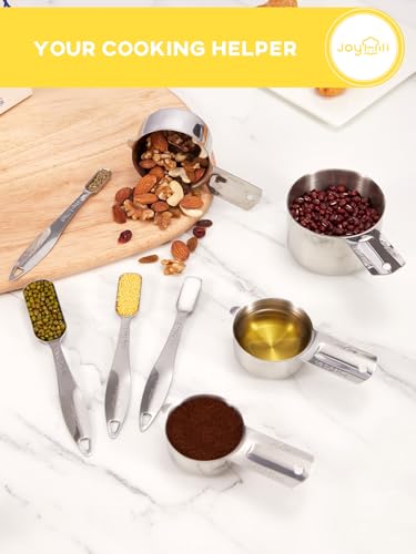 Joyhill 8 Piece Stainless Steel Measuring Cups and Spoons