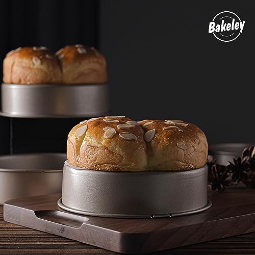 Bakeley 4Pcs 6-Inch Non-Stick Round Cake Pan Set