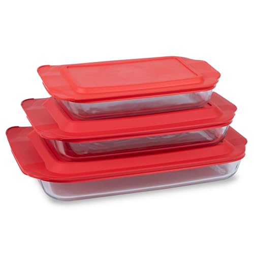 Pyrex Glass Baking Dishes Set with Lids