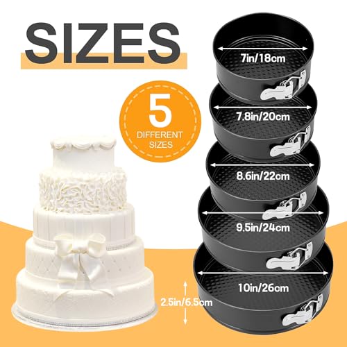 Nonstick Springform Cake Pan Set - 5 Sizes