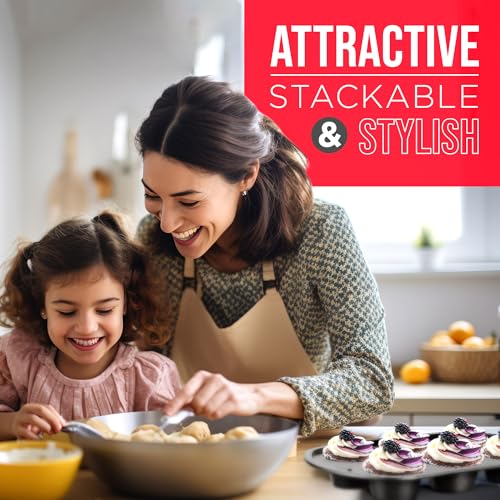 Swiss Bakeware Set - 6 Piece, Stackable, Professional-Grade Non-Stick