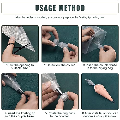 Piping Bags and Tips Set with 100pcs Pastry Bags
