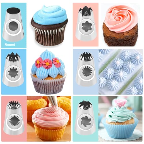 Large Piping Tips Set with Reusable Pastry Bag