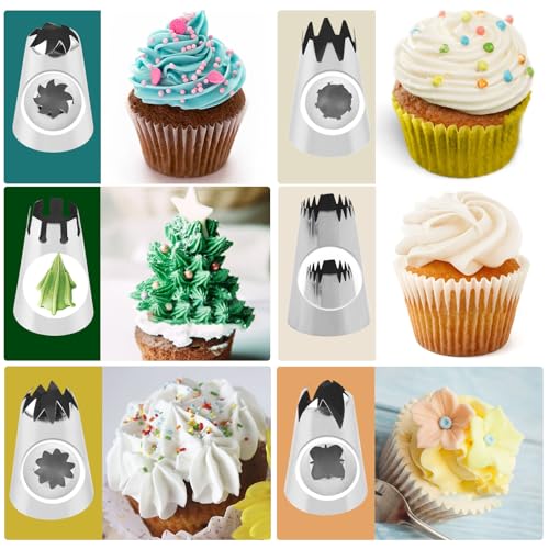 Large Piping Tips Set with Reusable Pastry Bag