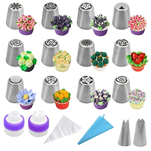 47-Piece Russian Flower Piping Tips Cake Decorating Set