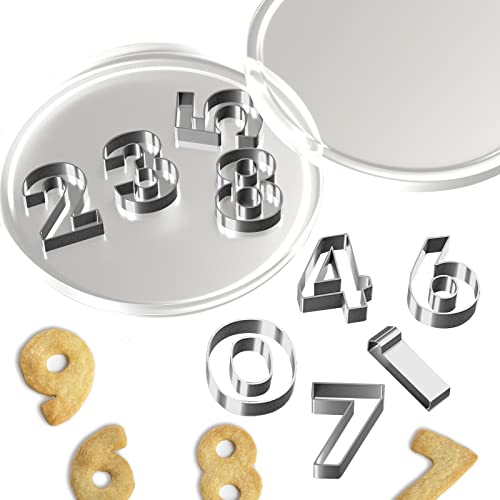 9-Piece Mini Stainless Steel Number Cookie Cutter Set