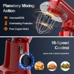 Honinst 6.5QT 10-Speed Electric Stand Mixer, 3-In-1 Baking Kit