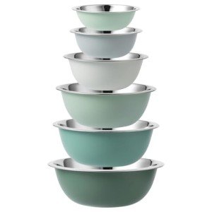 Stainless Steel Mixing Bowls Set - 6 Piece Green