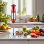 Red Blackcow Immersion Blender with 12-Speed, 800W - Kitchen