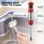 Red Blackcow Immersion Blender with 12-Speed, 800W - Kitchen