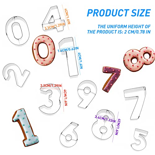 9-Piece Mini Stainless Steel Number Cookie Cutter Set