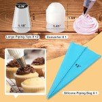 Large Piping Tips Set with Reusable Pastry Bag
