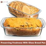 Razab Large Glass Loaf Pan Set - Airtight Covers
