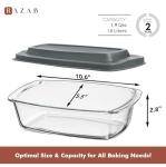 Razab Large Glass Loaf Pan Set - Airtight Covers