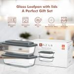 Razab Large Glass Loaf Pan Set - Airtight Covers