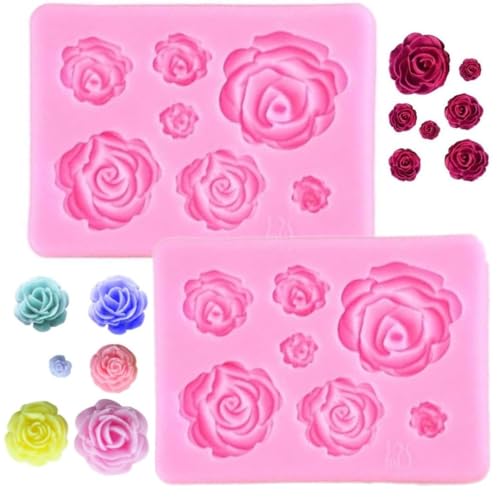 Rose Flowers Silicone Cake Molds for Wedding Decorations