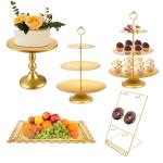Gold Metal Dessert Table Display Set - 5 Pack