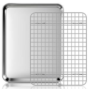 Stainless Steel Quarter Sheet Pan with Rack Set