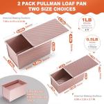 Premium Non-Stick 2-Pack Pullman Loaf Pan, 1 lb/0.5 lb Capacity