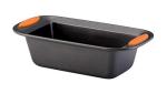 Rachael Ray Nonstick Loaf Pan, 9-Inch Gray/Orange Handles