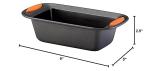 Rachael Ray Nonstick Loaf Pan, 9-Inch Gray/Orange Handles