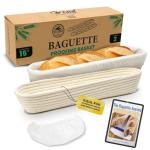 Baguette Banneton Basket Set for French Bread Baking