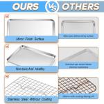 TeamFar Stainless Steel Baking Sheet with Rack, 16 x 12 Inch