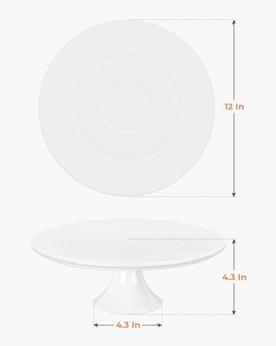 White Porcelain Cake Stand - 12 x 12 Inches