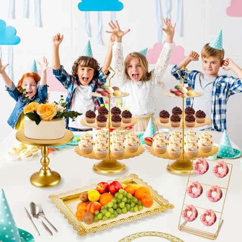 Gold Metal Dessert Table Display Set - 5 Pack