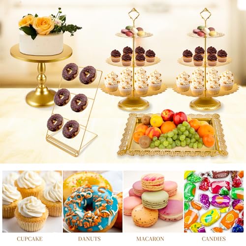 Gold Metal Dessert Table Display Set - 5 Pack