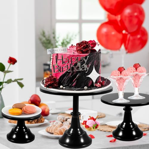 7Pcs Round Metal Cake Display Stand Set - Black
