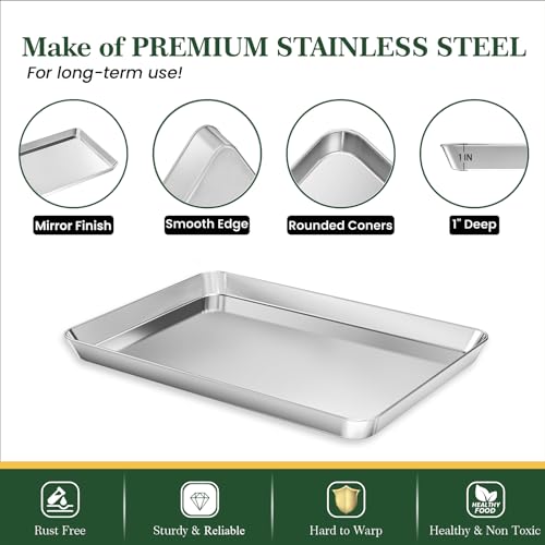 Stainless Steel Quarter Sheet Pan with Rack Set