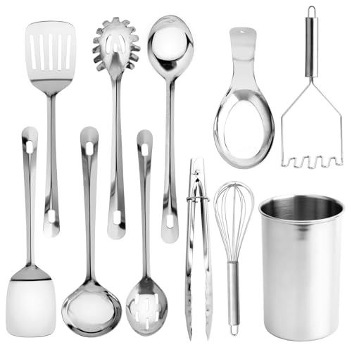 Stainless Steel Kitchen Utensil Set - 10-piece Nonstick