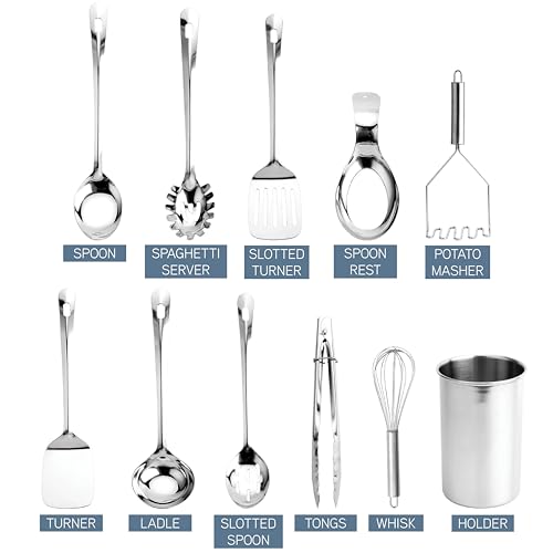 Stainless Steel Kitchen Utensil Set - 10-piece Nonstick