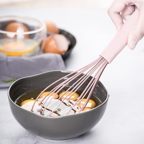 Assorted Mini Silicone Kitchen Whisks - 5 Pack