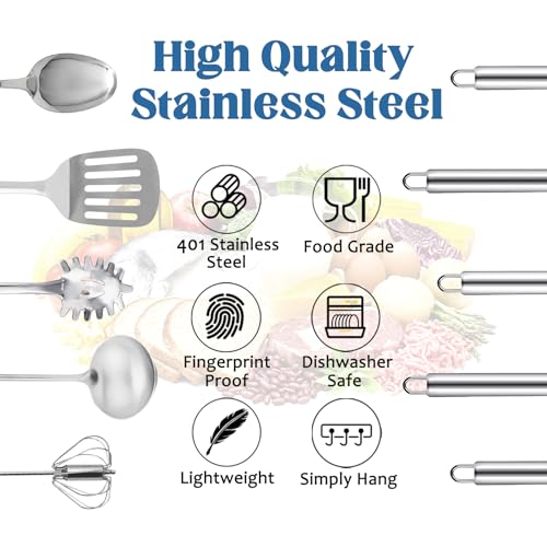 11pc Stainless Steel Kitchen Utensil Set with Holder