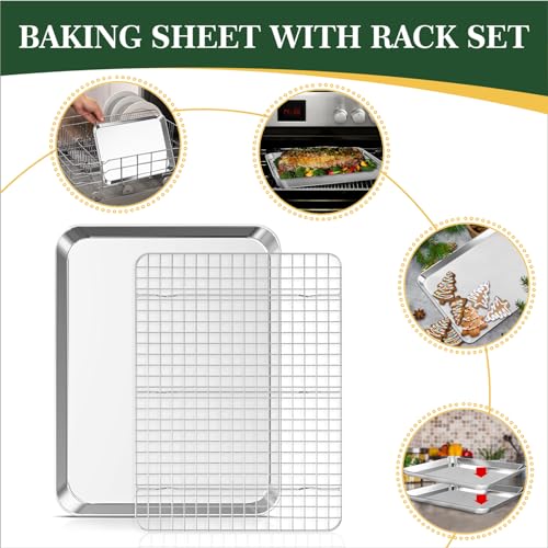 Stainless Steel Quarter Sheet Pan with Rack Set