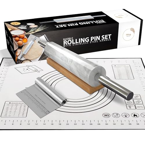 Marble Rolling Pin Set with Baking Accessories