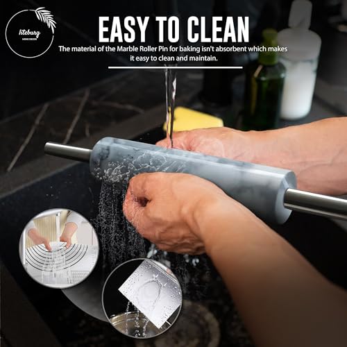 Marble Rolling Pin Set with Baking Accessories