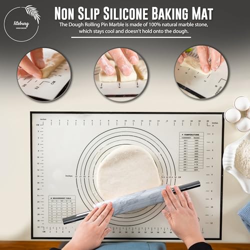 Marble Rolling Pin Set with Baking Accessories