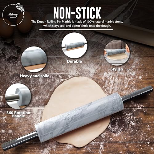 Marble Rolling Pin Set with Baking Accessories
