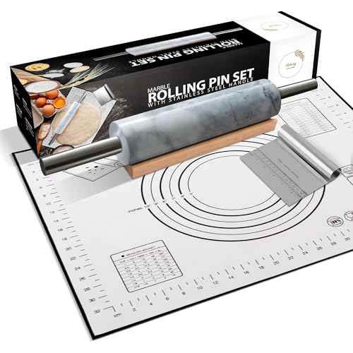 Marble Rolling Pin Set with Baking Accessories