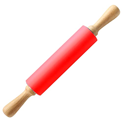 HONGLIDA 15-inch Silicone Rolling Pin with Stainless Steel