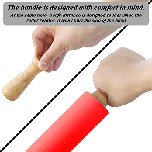 HONGLIDA 15-inch Silicone Rolling Pin with Stainless Steel