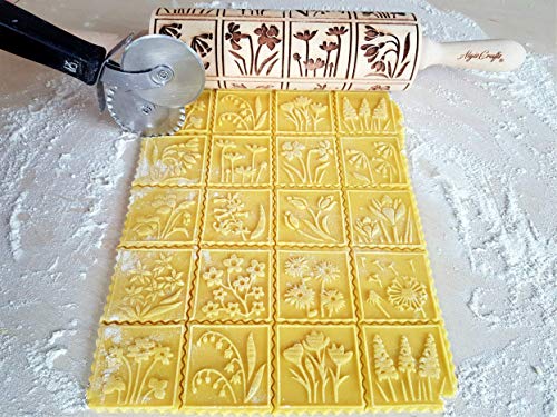 Floral Embossing Rolling Pin for Baking and Pottery