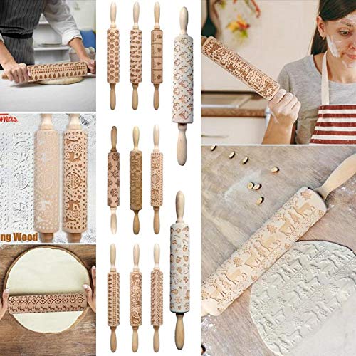 Flower Embossed Rolling Pin for Baking and Gifts